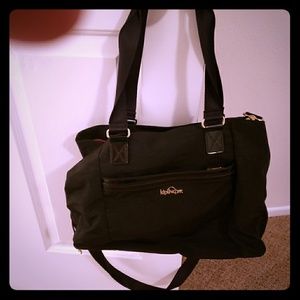 Kipling Kellyn Tote Black w/Hot Pink lining